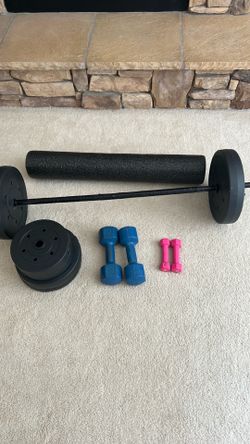 weight sets + foam roller