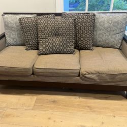 Fabric Sofa With Solid Wood Frame