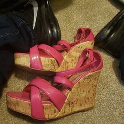 Pink Wedge Shoes