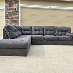 2 Piece Gray Sectional Sofa- Delivery Available 