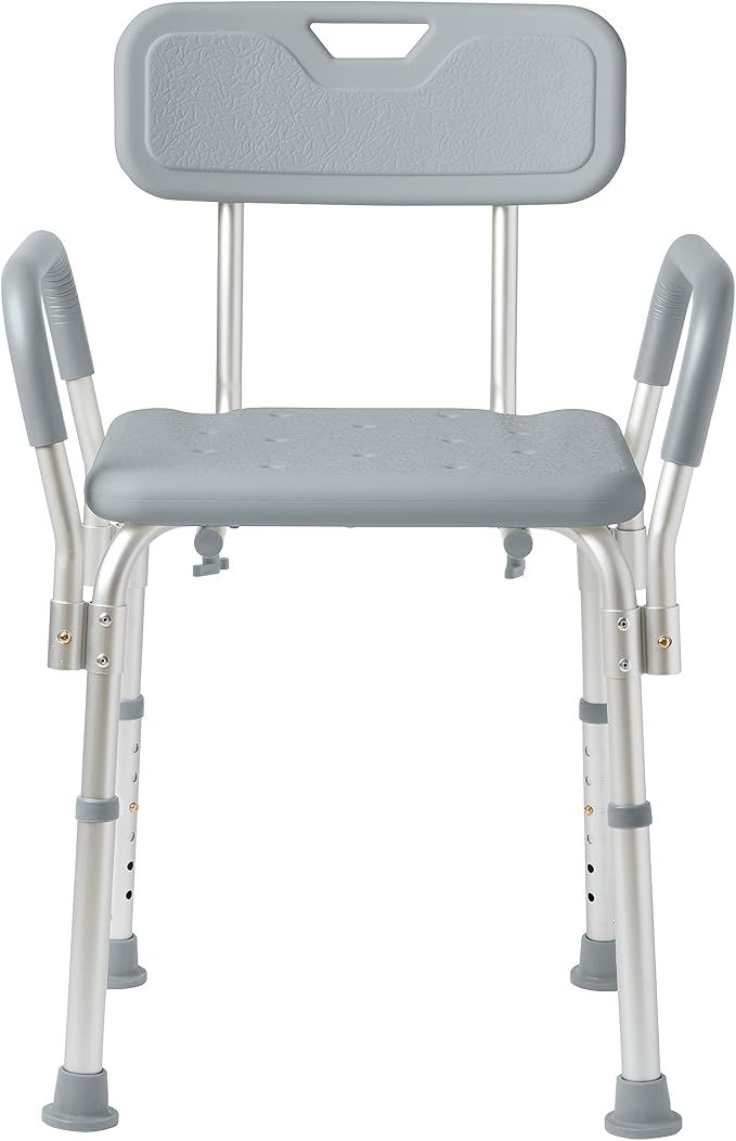 Medline Shower Chair Seat with Padded Armrests and Back