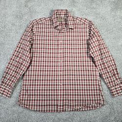 Gitman Bros Men Plaid Button Shirt Size Large USA Made Classic Workwear Heritage