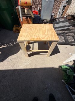 Sturdy Unfinished Plywood Side Table – Clean and Ready to Use or Finish