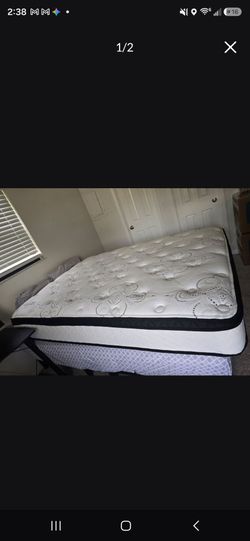 Queen Pillow Top Mattress with Box Spring