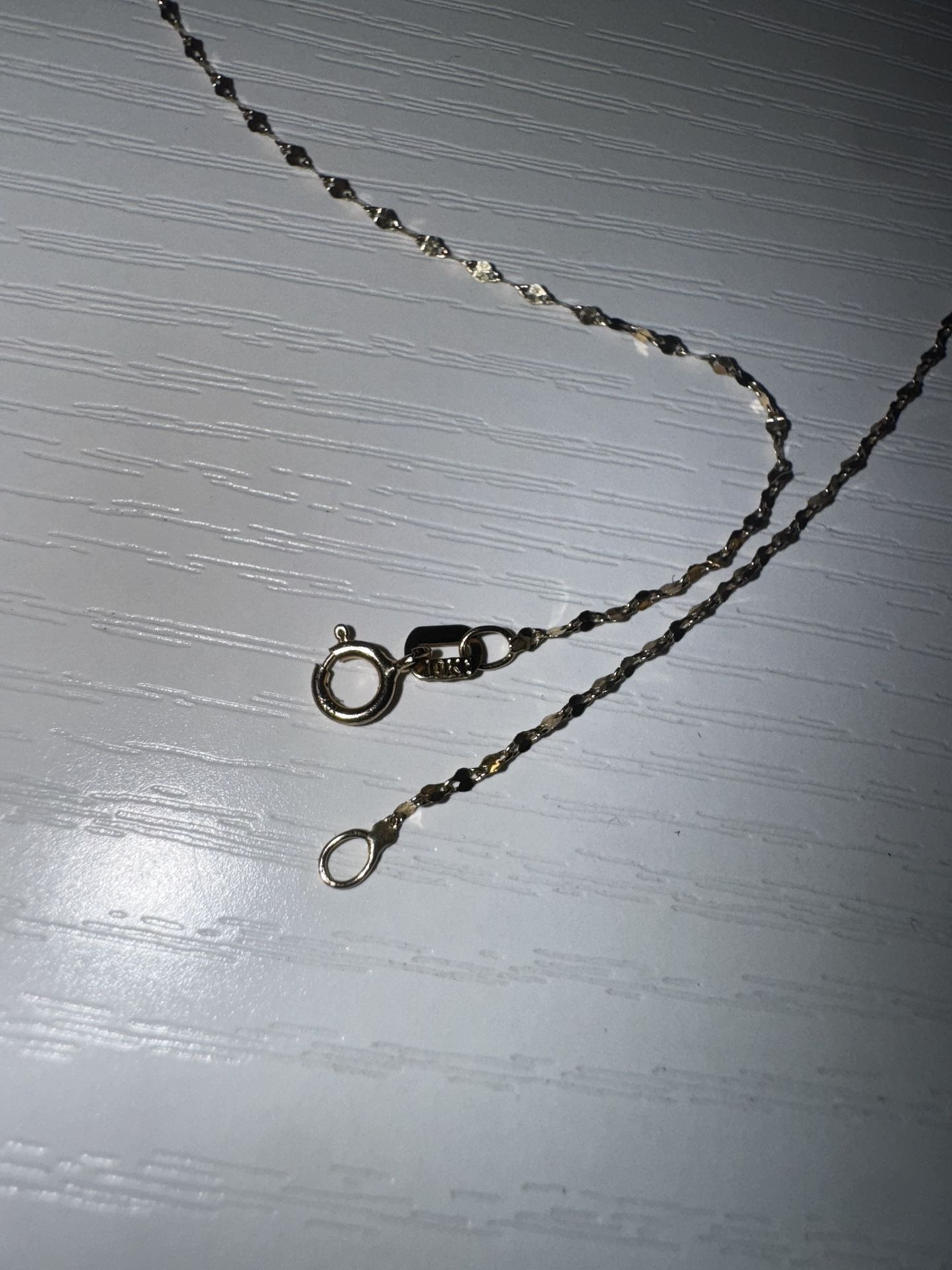 Real 10K Gold Mirror-Cut Chain – 16” 1mm Fine Rope Necklace