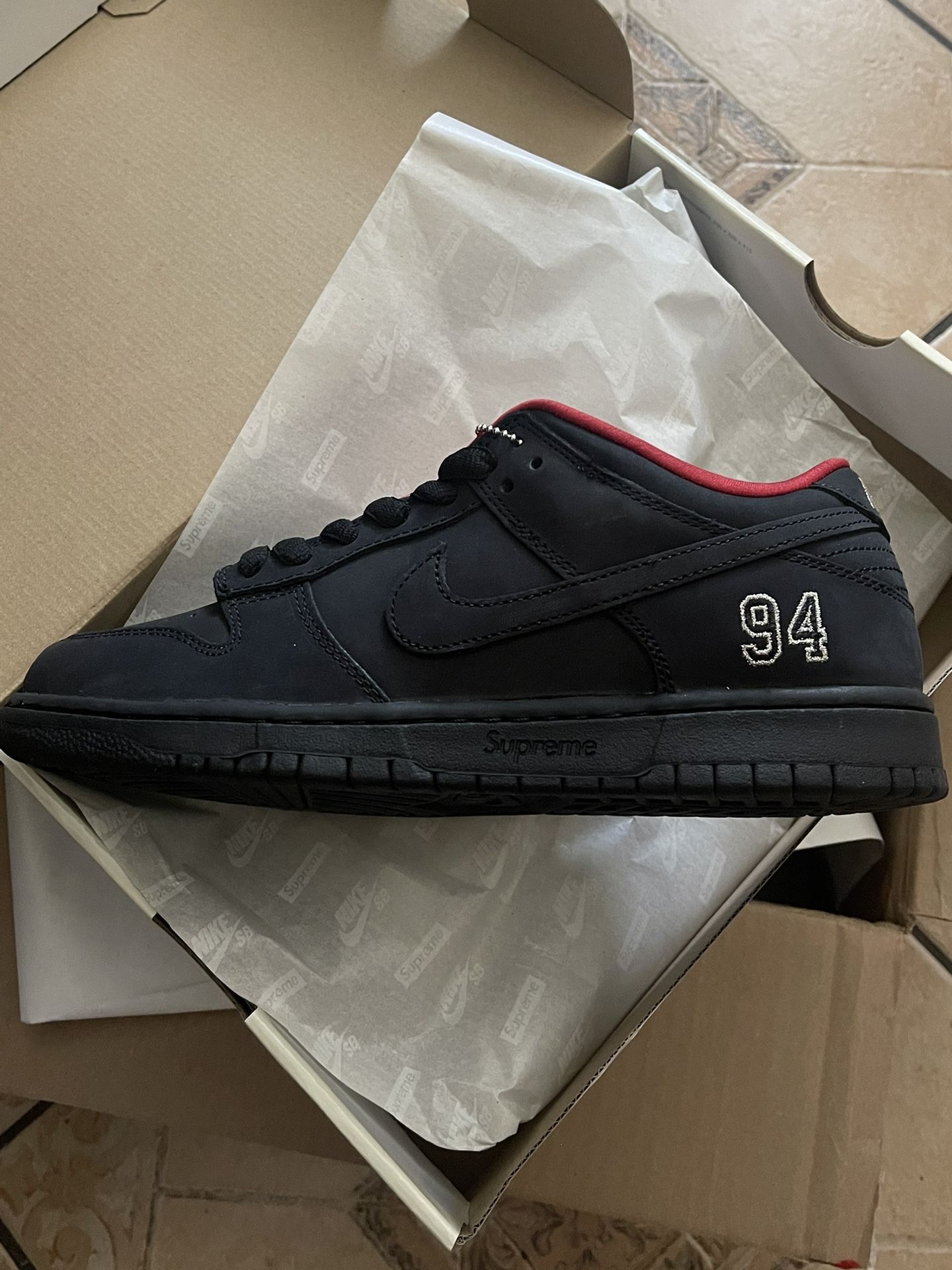Nike SB Dunk Low Supreme 94 Black 9.5