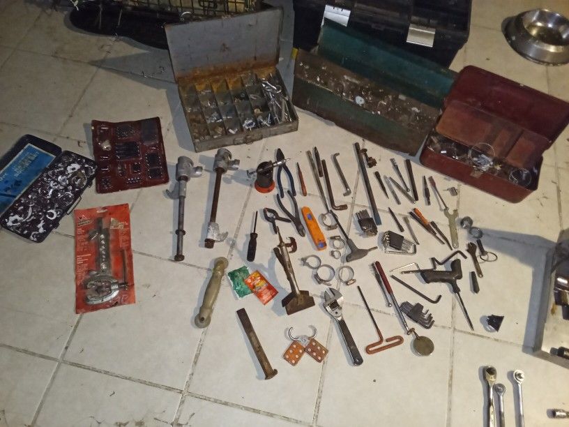 Mixed Tools Bundle And Accessories All For The Price .Brand New Pipe Flaring Tool .Nail Punchesbolts .Nuts Washers.wire Nuts Pipe Clamps .Allen Wrenc