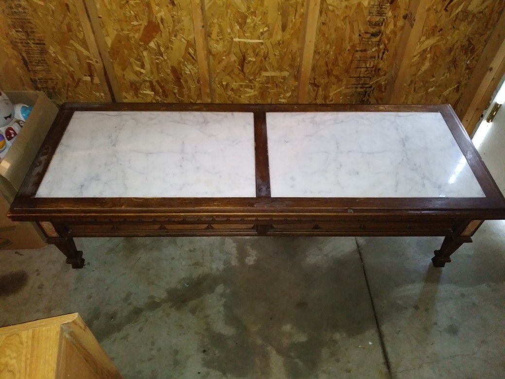 Antique marble coffee table