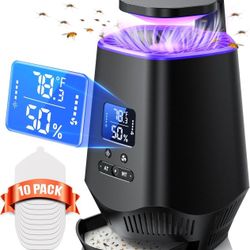 Flying Insect Trap with Temperature and Humidity Sensor, Bug Catcher Ligth for Home, Mosquitos