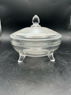 Vintage clear lidded dish