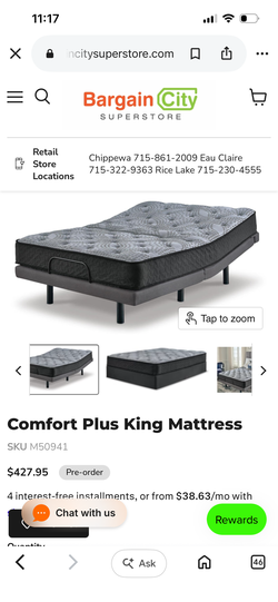 Comfort suite, Newcastle plus king mattress