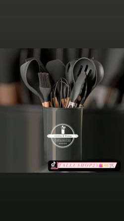 12pcs/set Kitchen Cooking Utensils Silicone Material Set