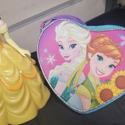 Frozen bank and a heart shaped purse