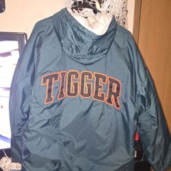 Vgt The Disney Store Tigger Vintage Windbreaker Jacket Lined Embroidered 2xL Green