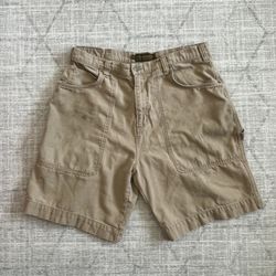 Vintage 2000s Y2K Timberland Men’s Distressed Streetwear Khaki Tan Shorts