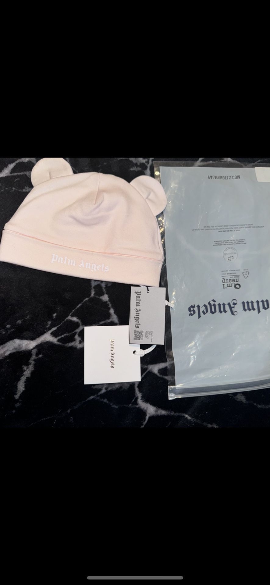 Palm Angels baby toddler beanie hat cap pink infant designer new teddy bear ears Designer Streetwear Hype Rare Fashion Boys Girls Shower Gift