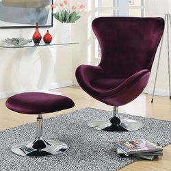 Brand New Purple Accent Chair w Ottoman 