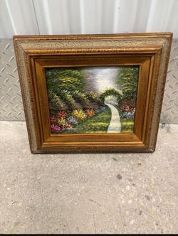 K HILLMAN ORIGINAL OIL PAINTING CANVAS SIGNED.. 15 1/2 x 131/2 .