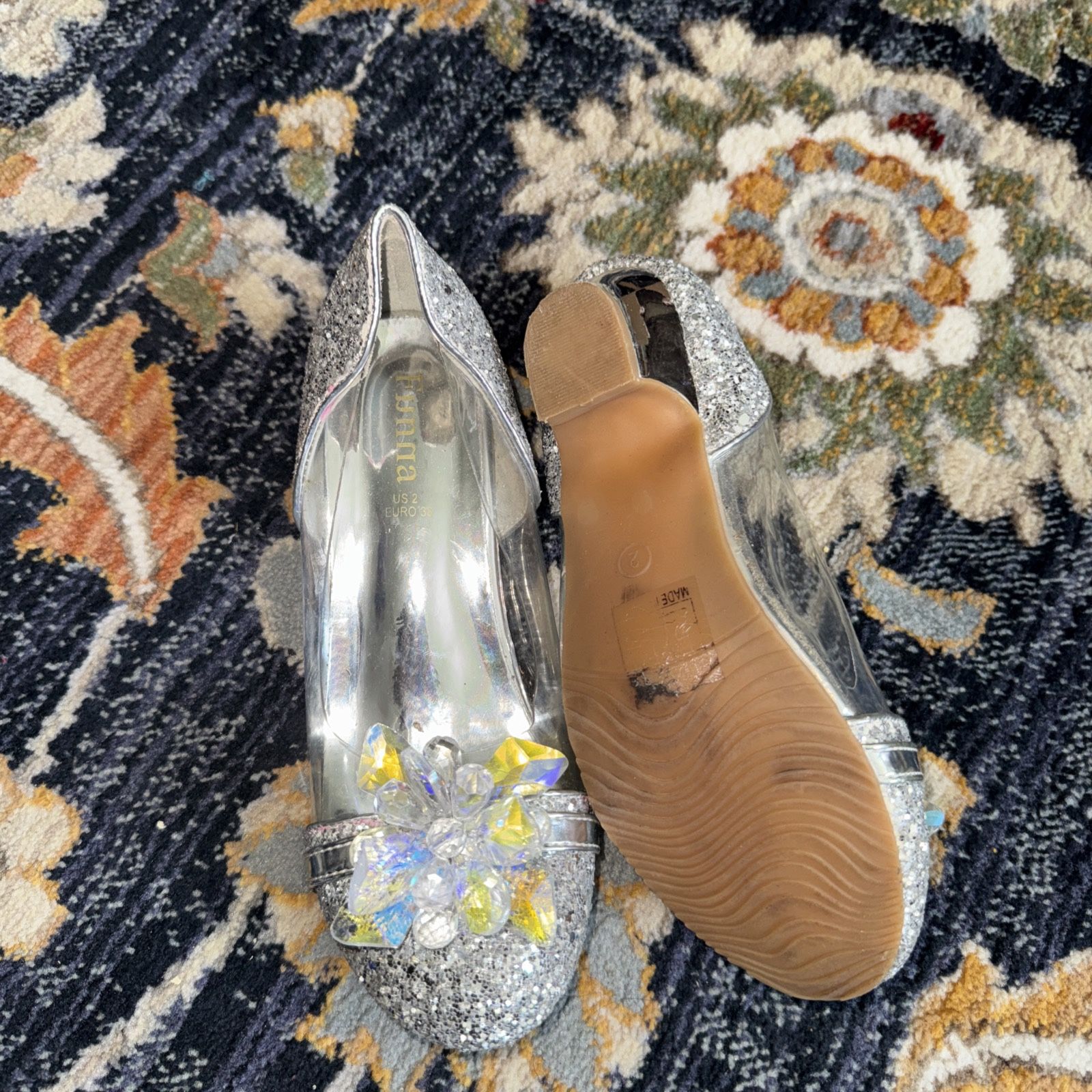 Girls Glitter Shoes Size 2 