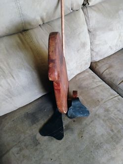 Vintage homemade. Wood rolling stick toy