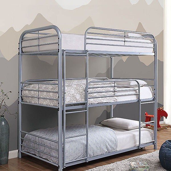 🔥Opal Silver Triple Twin Bunk Bed