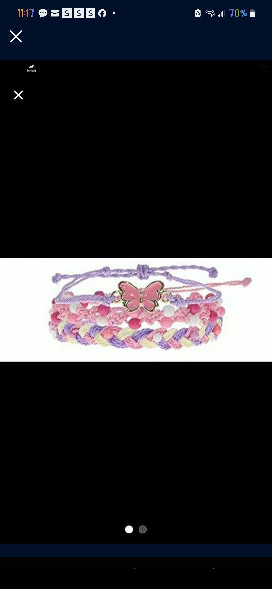 3 Bracelets Butterfly Charm Twisted Bracelet With Beads Braided Bracelet With Beads