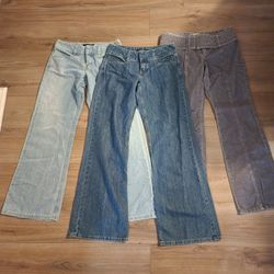 3 Pairs Vintage LONDON JEAN Bell Bottom Jeans/Pants And Cordeluroys