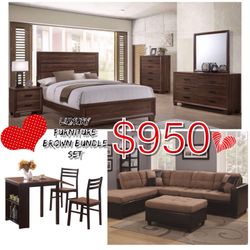 New home bundle set bedroom,dining, sofa sectional