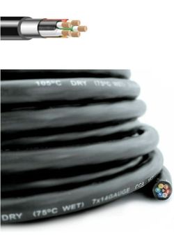 14 Gauge 7 Way Conductor Extension RV Trailer Wire Cable Wiring Insulated 50 Feet 14/7