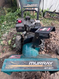 Murray Ultra 8 HP / 27’ two-stage snowblower with electric start.