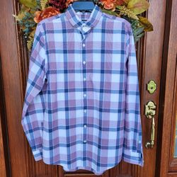 Express Men's Plaid Dress Shirt Size M