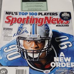 Nadamukong Suh Detroit Lions Autographed Magazine Sporting News