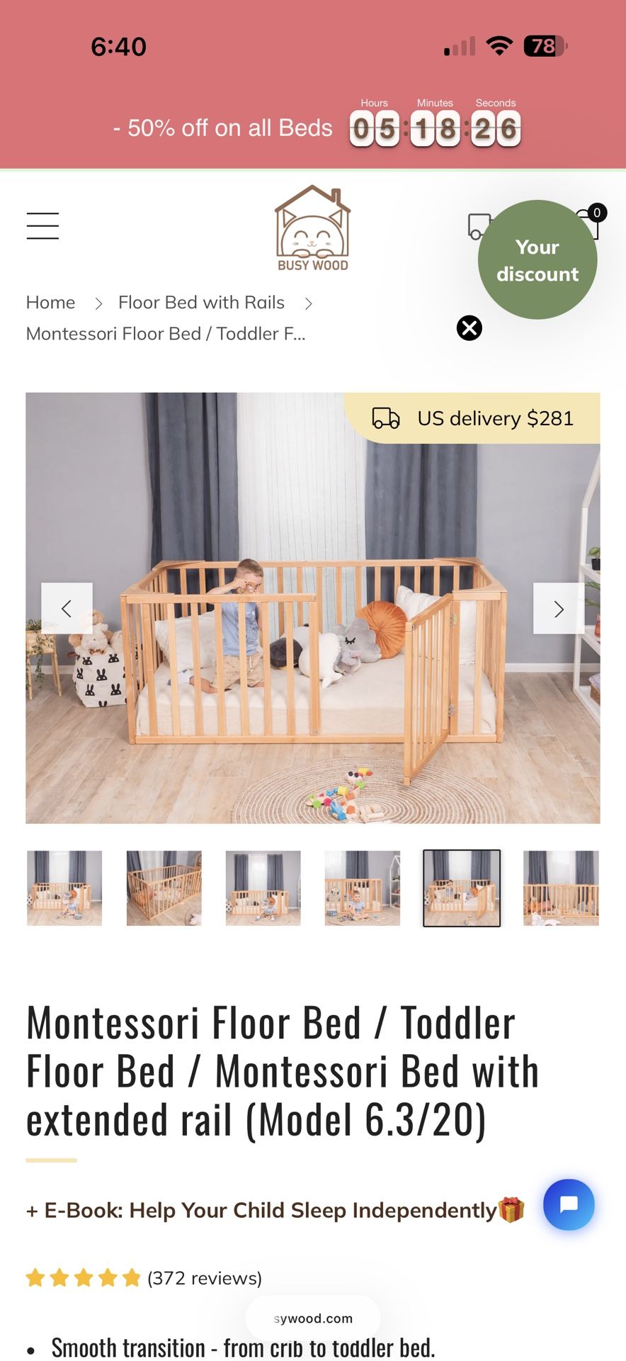*Busy Wood* Montessori Bed / Play Pen