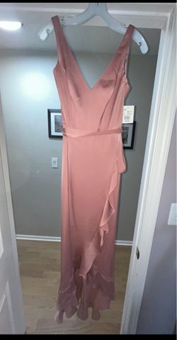 Dusty Rose Maxi Gown with Ruffle Detail