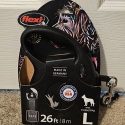 Flexi Classic Tape Retractable Dog Leash, Black, 26