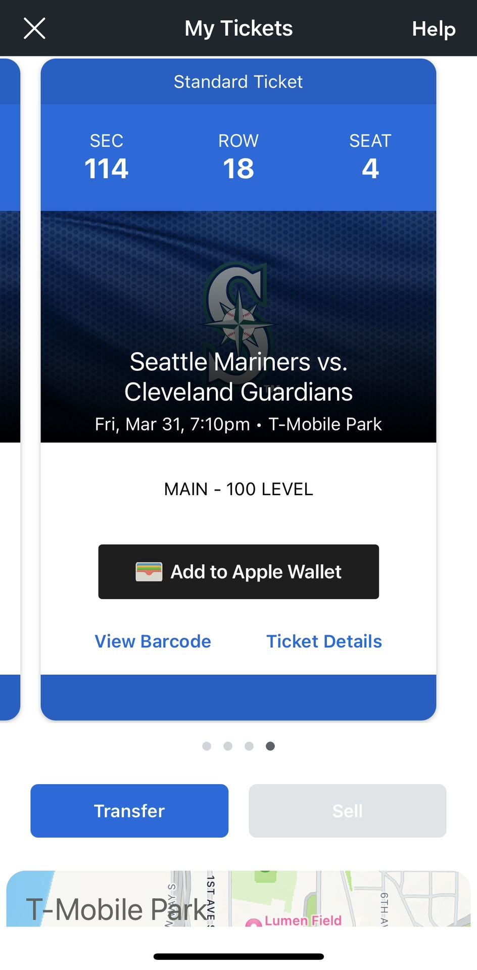 Mariners Single Ticket 3/31/23