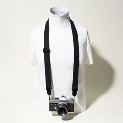 Camera Neck Strap for DSLR Mirrorless, Black Cotton 34-54" Peak Design