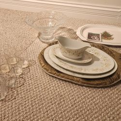 China, Trays, Fruit Bowl And Glasses