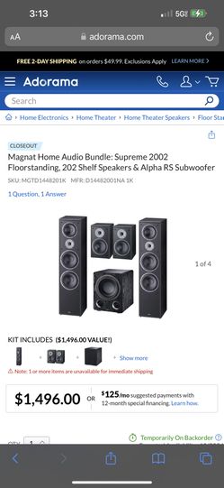 Magnate Home Audio Bundle: Supreme 2002 Floorstanding, 202 Shelf Speakers & Alpha RS Subwoofer