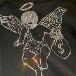 Hasta Muerte Angel Rhinestone Hoodie