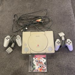 Ps1 Console - 2 Controllers And 1 Game - All Tested