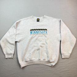 H.L. Miller Gold Minnesota embroidered crewneck sweatshirt, heather gray