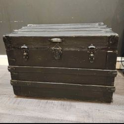 Antique Flat-Top Storage Trunk