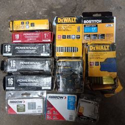 DeWalt 18-GA and 16-GA Staples and Nails + Bostitch & Arrow Staples and Powernail Flooring Nails  