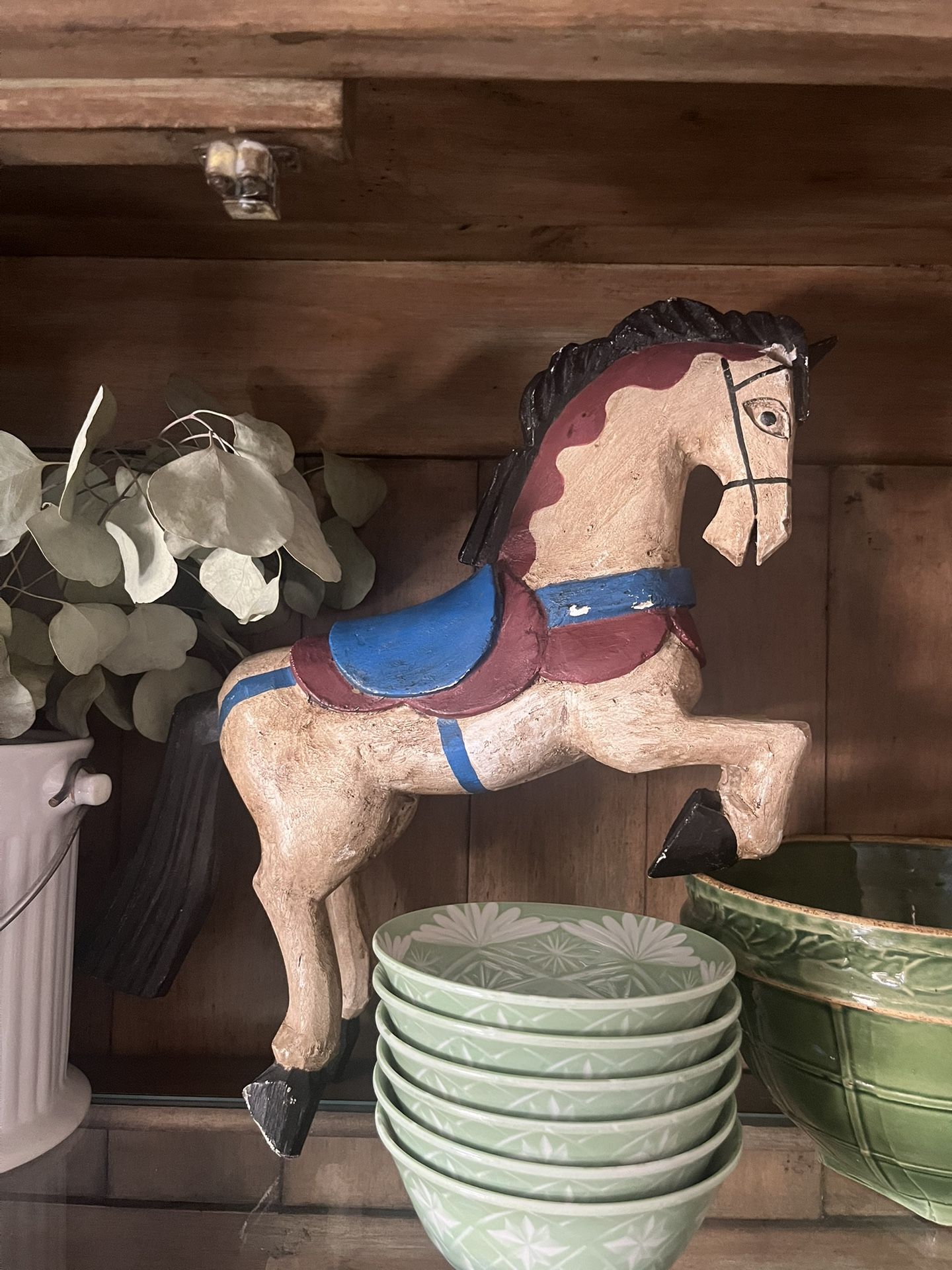 Potato Barn Wooden Antique Vintage Horse Statue