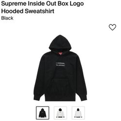 Supreme Inside Out Box Logo Hooded Sweatshirt size small Brand New