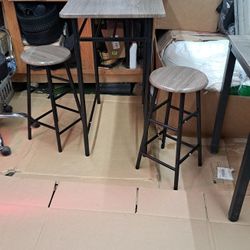 New Table And 2 Matching Stools 