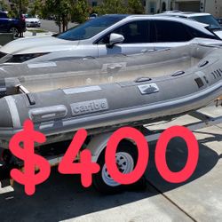 10ft Caribe RIB Inflatable Dingy With Trailer 