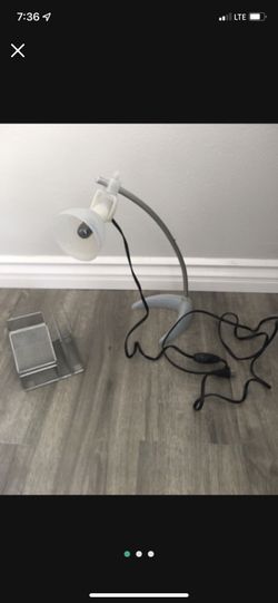 Desk organizer and lamp
