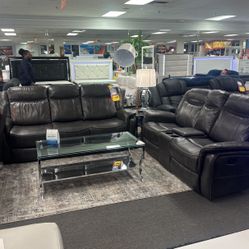 Crazy Offer Now‼️Beautiful Grey Sofa&Loveseat With 4x Recliners $1099